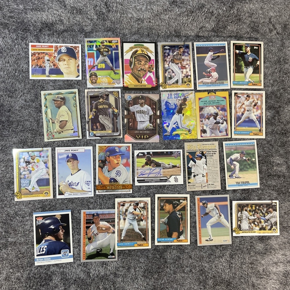 San‎ Diego Padres Baseball 24 Card Lot - Auto, RC, Stars, Inserts, Parallels